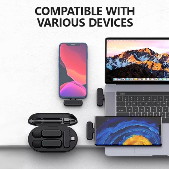 2PC Wireless Lavalier Microphone for iPhone iPad with charging case - Picture 3 of 11